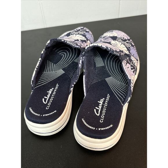 Clarks Cloudsteppers women's breeze shore Canvas Slip-on Mules shoes Lavender 7 - Picture 5 of 9